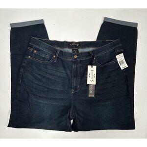 NWT Nanette Lepore Belle High Rise Skinny Ankle Jeans 20W Dark Blue Stretch